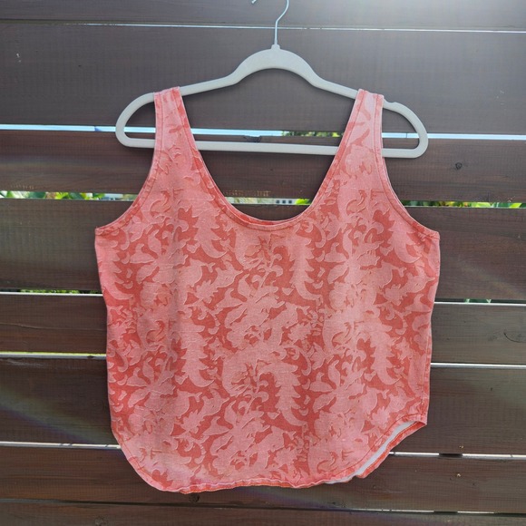 Vintage 80s 90s Coral Jacquard Printed OSFA/M Tank Top Retro Vibes - Picture 1 of 5